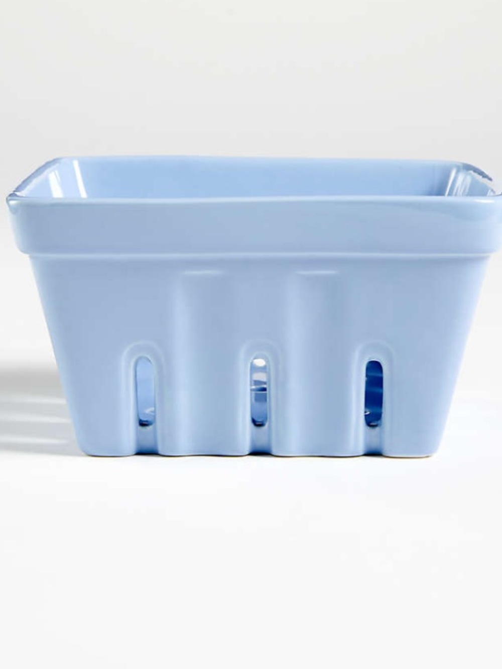 Set of 2 Crate&Barrel Blue Ceramic 5” Berry baskets